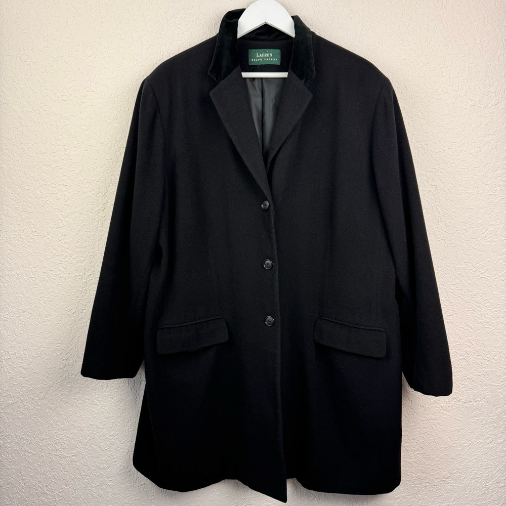 Lauren Ralph Lauren Womens 3X Black Button Down Jacket Blazer